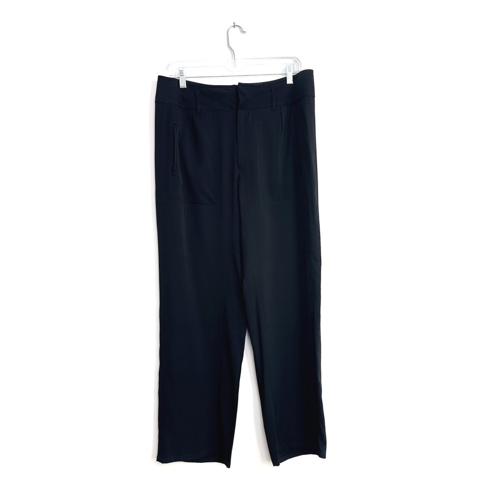 AYR Silk Blend Straight Leg Pants Black Size 8 — Minimalist Tailored Trouser